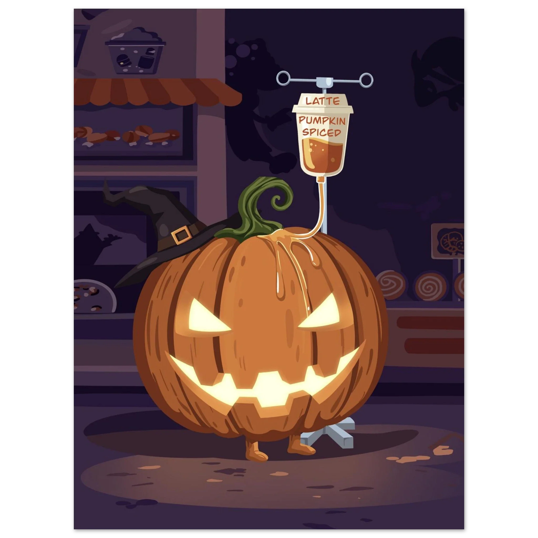 Halloween Poster- pumpkin spice latte